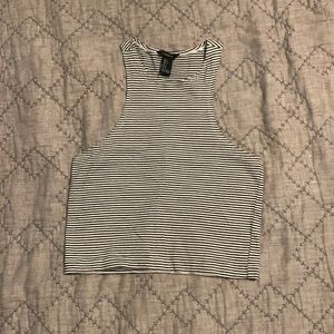 Forever 21 black and white striped cami top